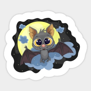 Cute Cartoon Bat. Sticker